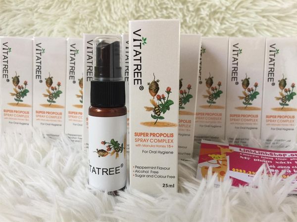  Keo ong Vitatree xịt giảm đau họng 25ml của Úc 