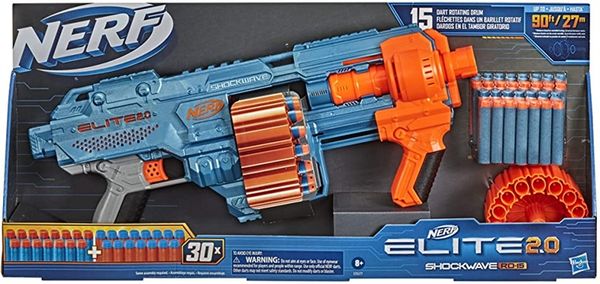  Nerf Elite 2.0 Shock Wave RD-15 Authentic E9527 Includes 30 Official Darts 
