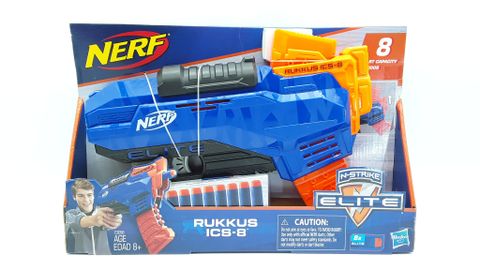  Đồ chơi súng NERF Rukkus Ics-8 N-strike Elite E2654 bao gồm 8 phi tiêu 