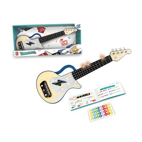  E0625-Đồ chơi đánh đàn Ukulele màu xanh HAPE 