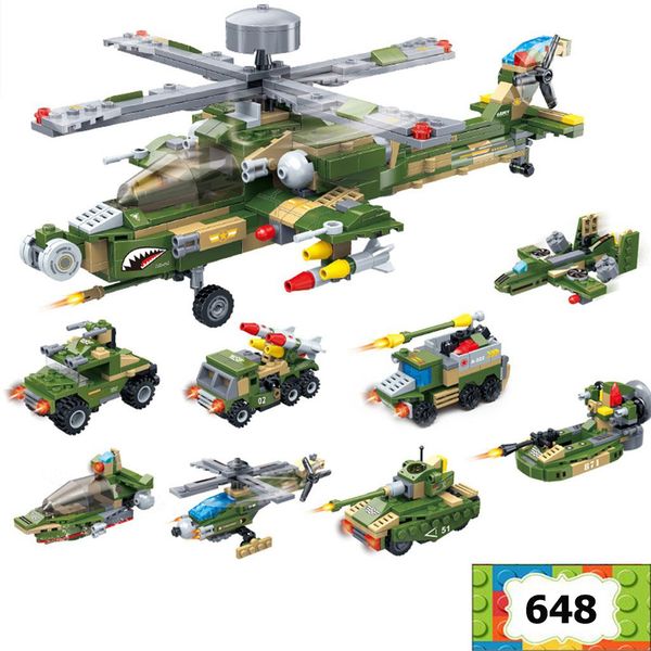 Lắp ráp máy bay trực thăng quân sự 8 trong 1 GUDI 8716-1