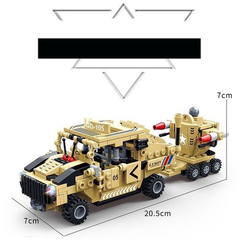  Lắp ráp xe quân sự đồ chơi (8 trong 1) GUDI 8718 