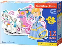  Xếp hình puzzle cỗ xe ngựa và công chúa 12 mảnh Maxi CASTORLAND B-120017 
