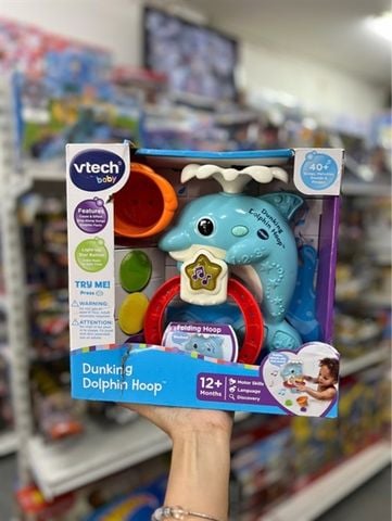  Đồ chơi cá heo VTech Dunking Dolphin Hoop Bath Toy- English Edition 80-568000 
