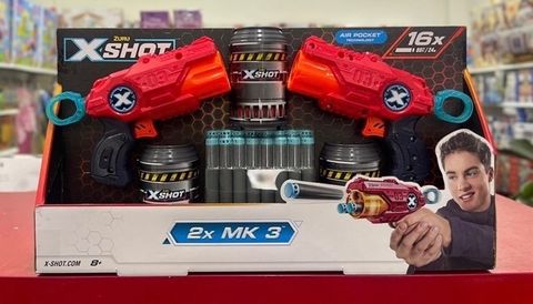  Đồ chơi phóng thanh xốp mút MK 3 X-Shot (2 bệ phóng, 3 lon, 12 thanh mút) - 36432 