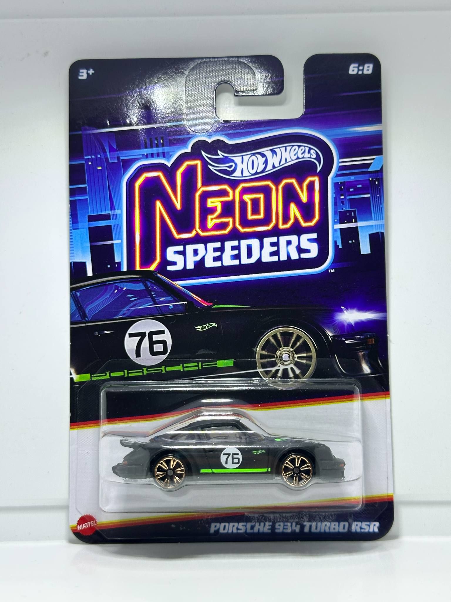  Xe mô hình HLH72/JCB05 Hot Wheels Neon Speeders - PORSCHE 934 TURRBO RSR 