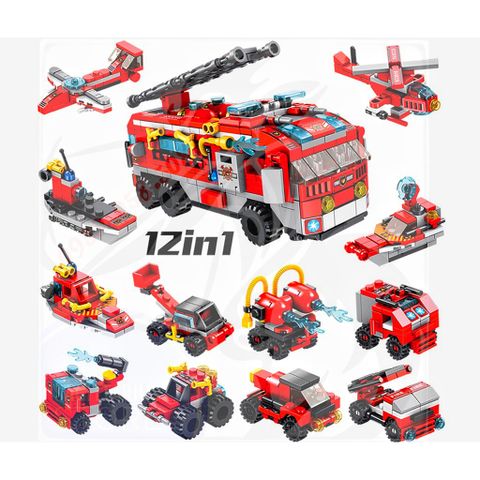  Lắp ráp 12 trong 1 City Fire Brigade Panlos Brick 633016 