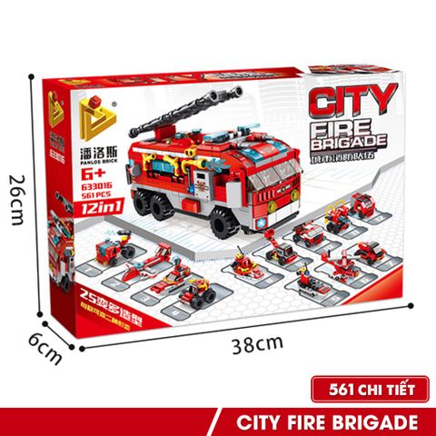  Lắp ráp 12 trong 1 City Fire Brigade Panlos Brick 633016 