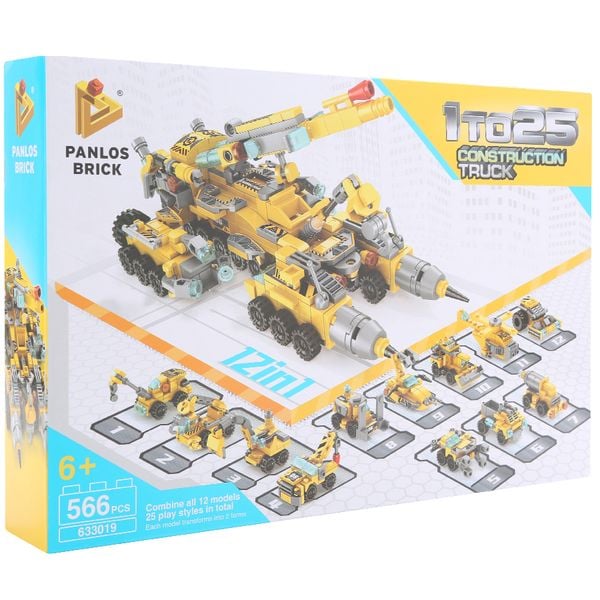 Lắp ráp 12 trong 1 Construction Truck Panlos Brick 633019