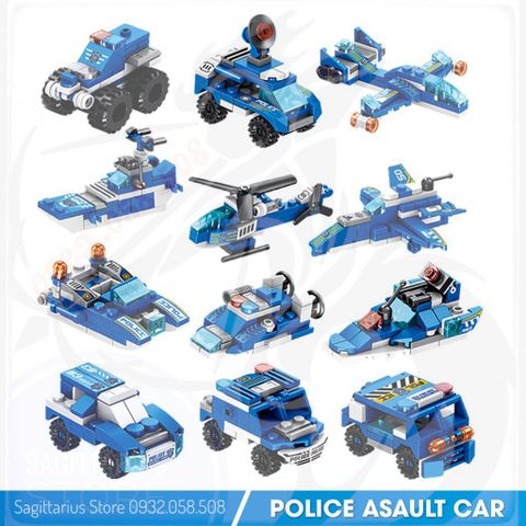  Lắp ráp 12 trong 1 Police Assault Car Panlos Brick 633015 