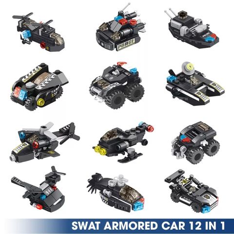  Lắp ráp 12 trong 1 SWAT Armored Car Panlos Brick 633010 