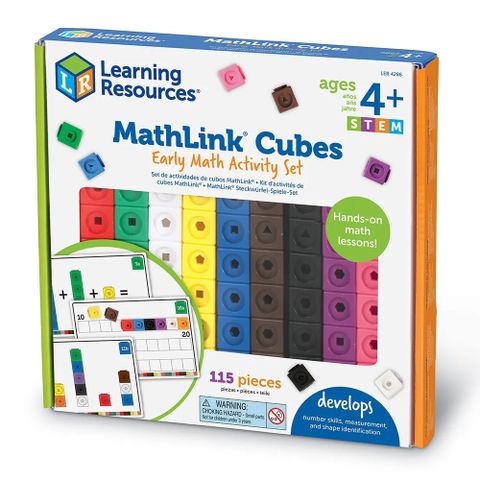  Đồ chơi giáo dục Learning Resources Early Math MathLink Cube Activity Set 