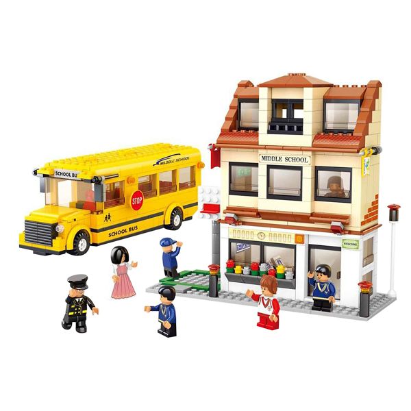 M38-B0333 Lắp ráp xe bus và trường học Sluban