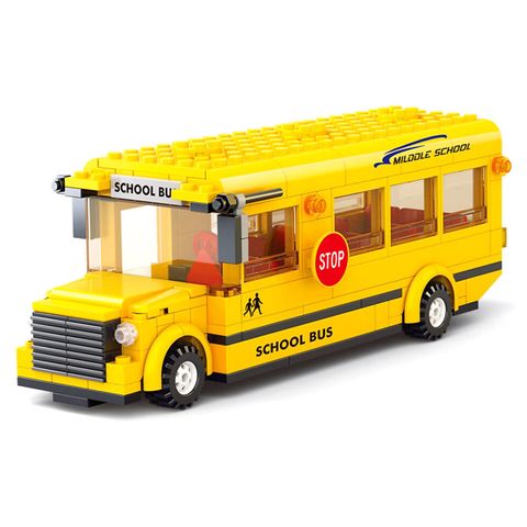  Bo lap rap xe bus truong hoc nho Sluban M38-B0507 
