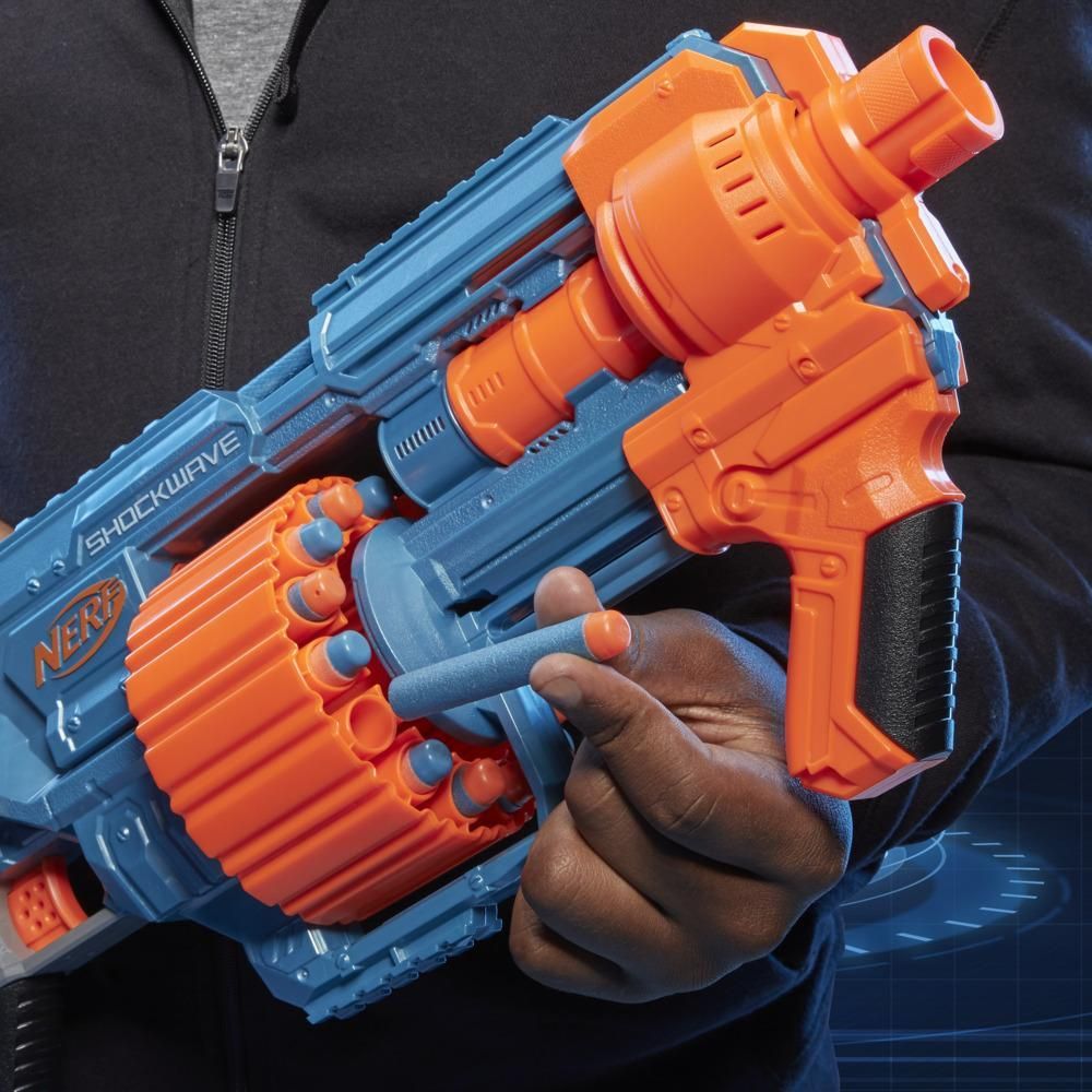  NERF Elite 2.0 Shockwave RD-15 Blaster, 30 Darts, 15-Dart Rotating Drum 
