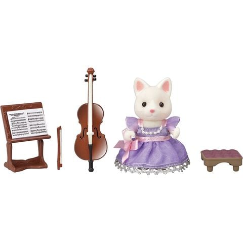  Nghệ Sĩ Cello Mèo Lụa Sylvanian Families EP-6010 Cello Concert Set 