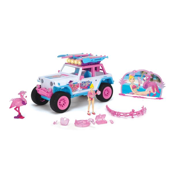  203185000 Đồ Chơi Xe Đi Biển DICKIE TOYS Pink Drivez Flamingo Jeep 