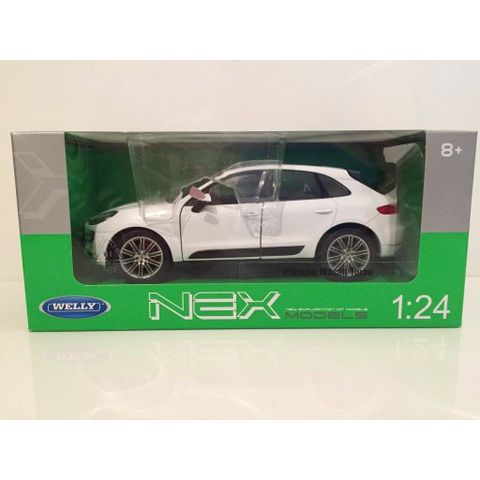  Mô hình xe Porsche Macan Turbo 1:24 Welly- 24047W- White 