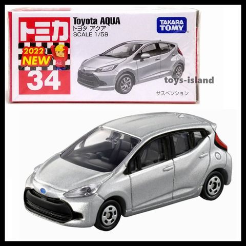  Đồ chơi ô tô mô hình trẻ em Tomica 34 Toyota Aqua 