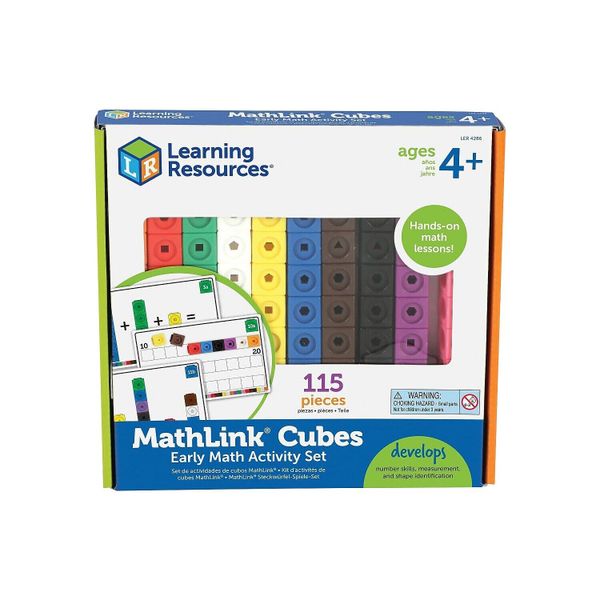  Learning Resources Early Math MathLink Cube Activity Set, Math Cubes, Early Math 