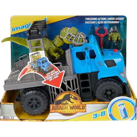  Ô tô đồ chơi Jurassic World Dominion Imaginext Break Out Dino Hauler Figure Set 
