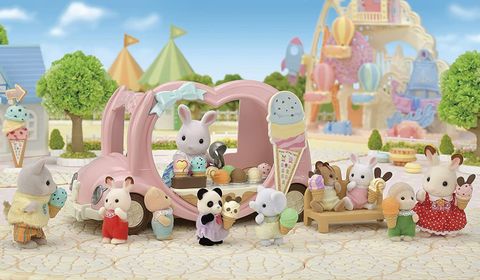  Đồ chơi Sylvanian Families EP-89 Happy Ice Cream Wagon Set - White Rabbit Mom 