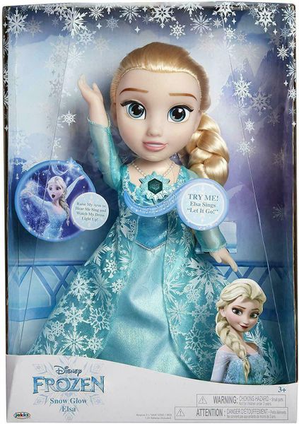  Disney Frozen Snow Glow Elsa Doll - Features Iconic ICY Blue Snowflake Dress - Sings Let It G 