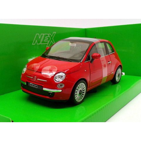  Mô hình xe Fiat 500 2007 1:24 Welly 22514W-Red 