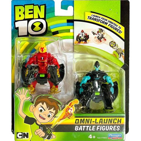  Đồ chơi mô hình Ben 10 Omni Launcher Battle Figures Refill nhân vật Fourarms & Wildvine 