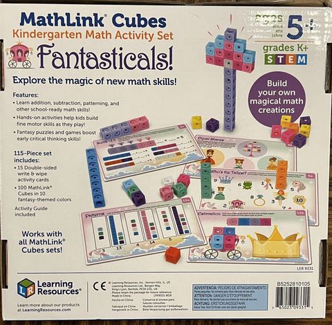  Đồ chơi toán học 5 tuổi Learning Resources MathLink Cubes Kindergarten Activity Set: Fantasticals! 