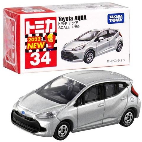  Đồ chơi ô tô mô hình trẻ em Tomica 34 Toyota Aqua 