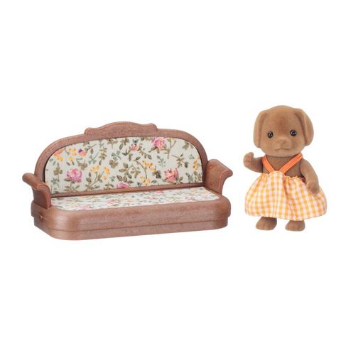  Sylvanian Families 1822 Chị Chó Nâu Dog Sister with Sofa 