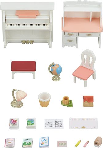  Bộ bàn học và đàn Piano Sylvanian Families 5284 Piano & Desk Set 