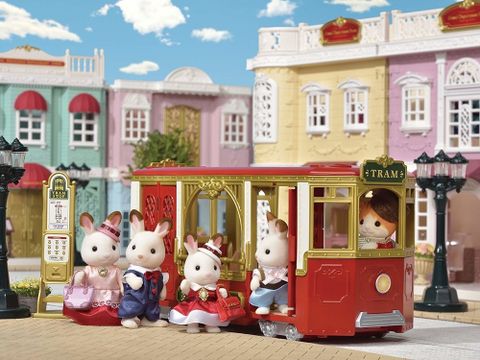  Sylvanian Families Town EP-6007 Ride Along Tram Gift Set 