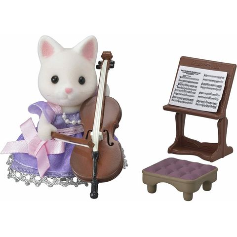  Búp bê Sylvanian Families TS-04 Mèo váy tím và Violin Cello Concert Set 