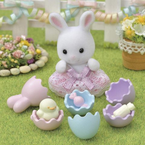  Đồ chơi trứng phục sinh cho bé thỏ SE-205 White Rabbit Baby Easter Eggs Set Calico Critters Sylvanian Families 