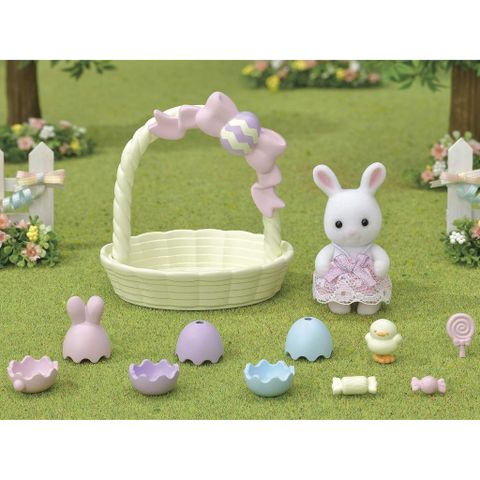  Đồ chơi trứng phục sinh cho bé thỏ SE-205 White Rabbit Baby Easter Eggs Set Calico Critters Sylvanian Families 