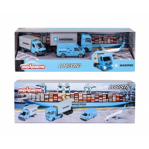  212057290 Bộ 4 Xe Mô Hình MAJORETTE MAERSK 4 Pieces Giftpack 