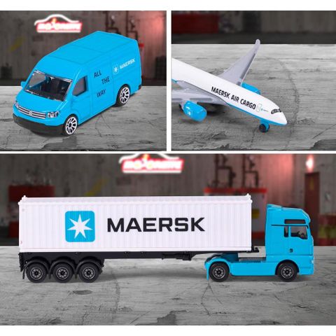  212057289 Xe Mô Hình MAJORETTE MAERSK Transport Vehicles 