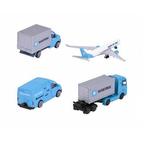  212057290 Bộ 4 Xe Mô Hình MAJORETTE MAERSK 4 Pieces Giftpack 