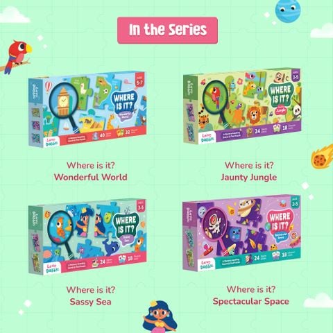  BLM0008 Bộ ghép hình và câu đố tiếng Anh - 5 châu 4 biển 