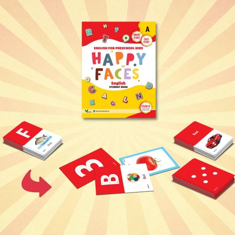  Thẻ học (Flashcards) Happy Faces bộ A 