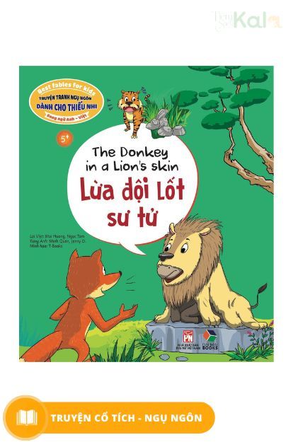  Truyện tranh ngụ ngôn dành cho thiếu nhi (song ngữ) - Lừa đội nốt sư tử 