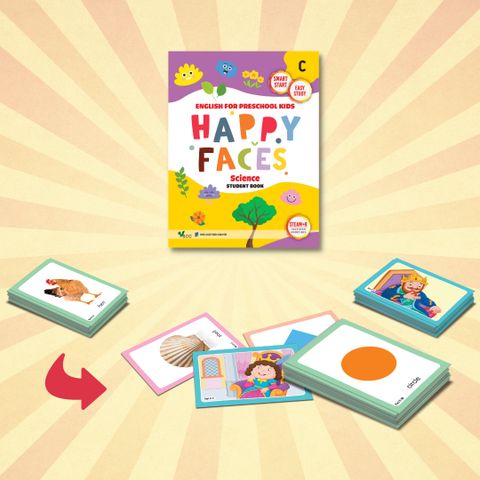  Thẻ học (Flashcards) Happy Faces bộ C 