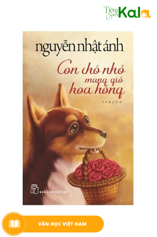 con-cho-nho-mang-gio-hoa-hong