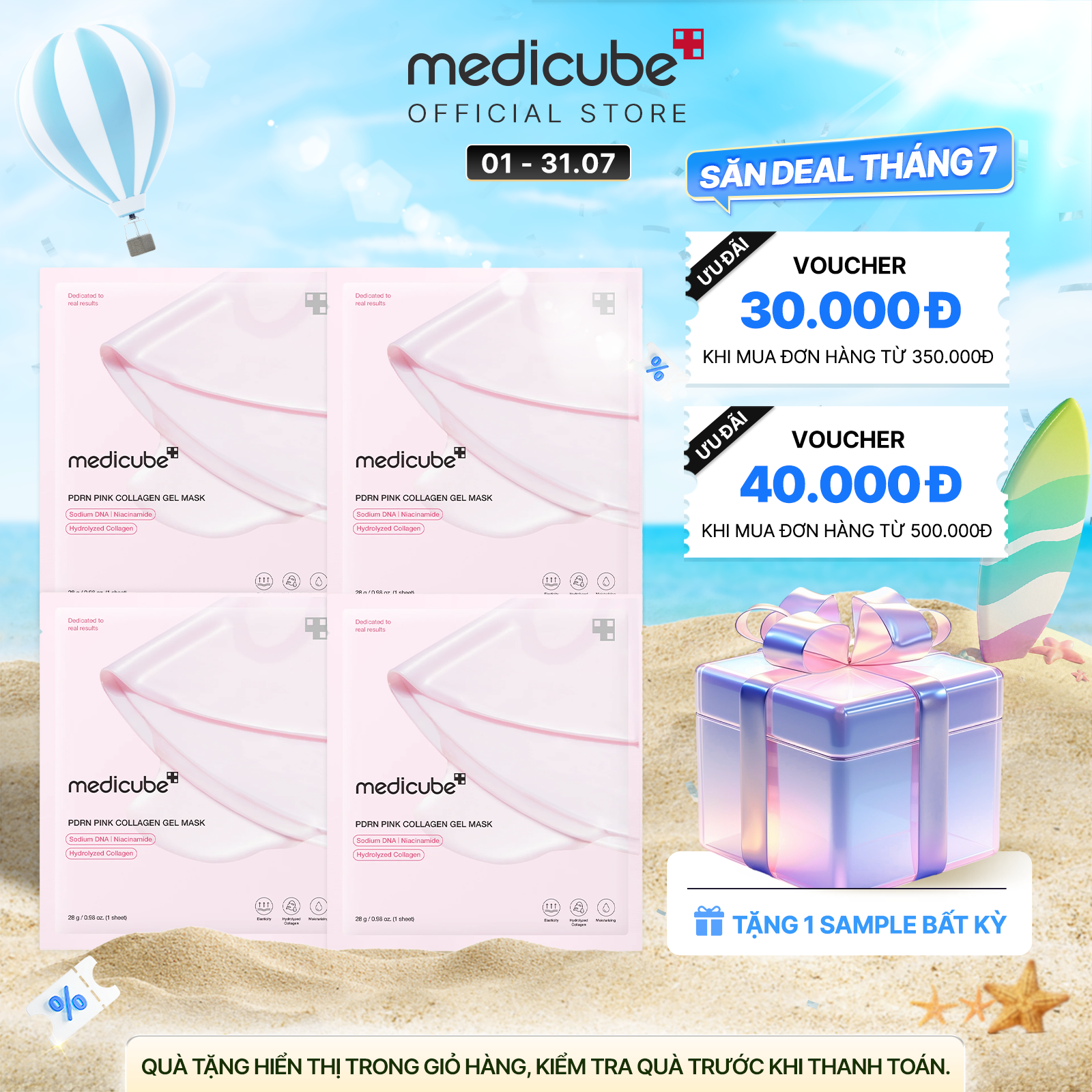  Mặt nạ thạch Cá hồi PDRN Pink Collagen Jelly Mask 