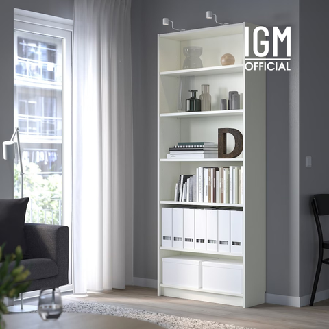 Kệ Sách Billy IGM 6 Tầng Cao 2m15 Rộng 70cm Sâu 28cm Chất liệu MDF phủ Melamine Cao Cấp, Để sách, đồ trang trí