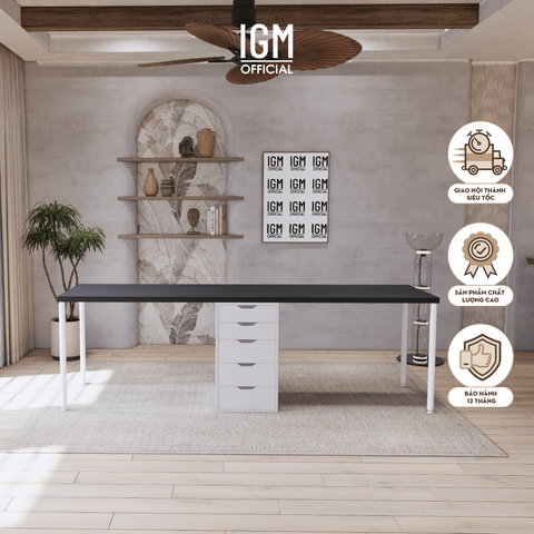 Bàn làm việc IKEA 1 Hộc tủ 2 chỗ ngồi chất liệu gỗ MDF