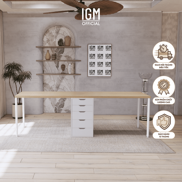 Bàn làm việc IKEA 1 Hộc tủ 2 chỗ ngồi chất liệu gỗ MDF