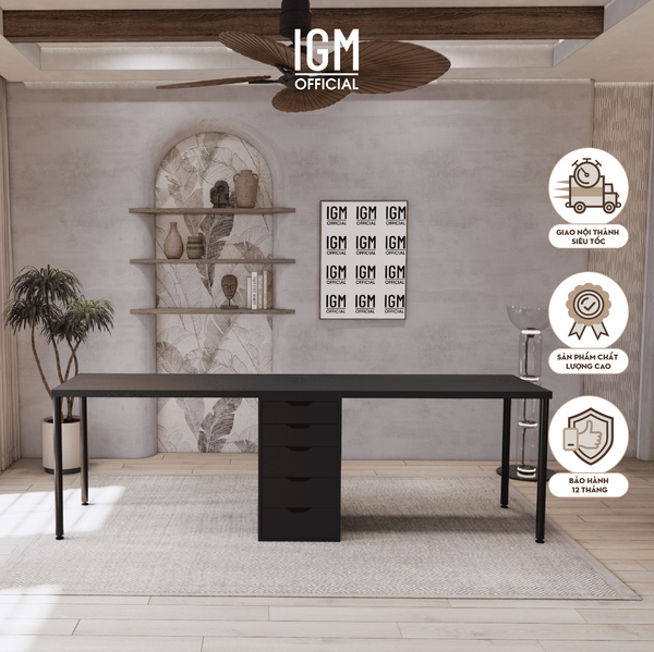 Bàn làm việc IKEA 1 Hộc tủ 2 chỗ ngồi chất liệu gỗ MDF
